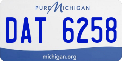 MI license plate DAT6258