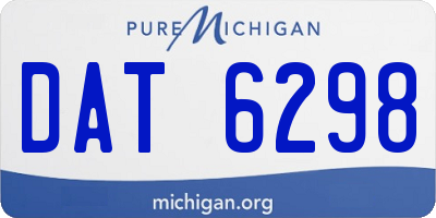 MI license plate DAT6298