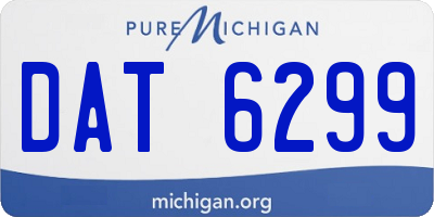 MI license plate DAT6299