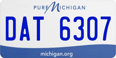 MI license plate DAT6307