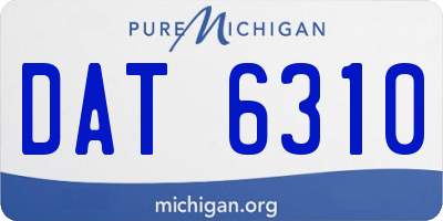 MI license plate DAT6310