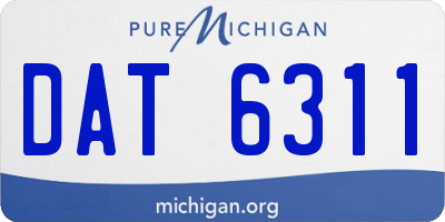 MI license plate DAT6311