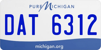 MI license plate DAT6312