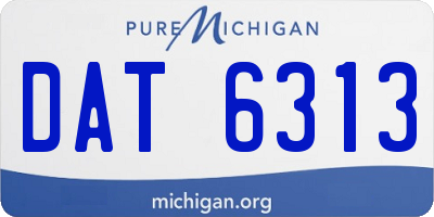 MI license plate DAT6313