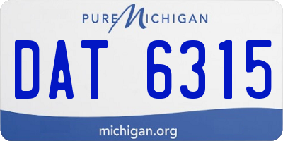 MI license plate DAT6315