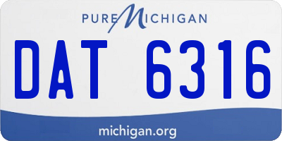 MI license plate DAT6316