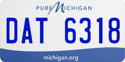 MI license plate DAT6318