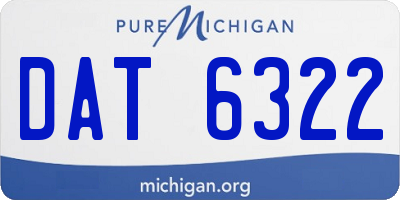 MI license plate DAT6322