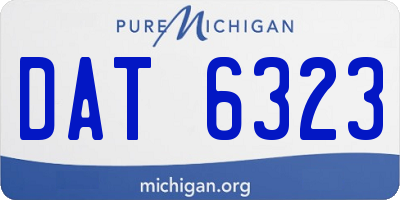 MI license plate DAT6323