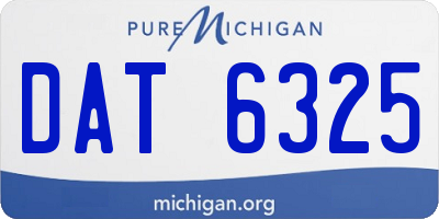MI license plate DAT6325