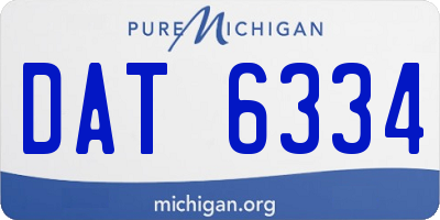 MI license plate DAT6334