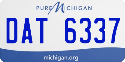 MI license plate DAT6337