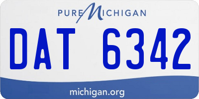 MI license plate DAT6342