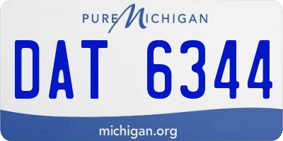 MI license plate DAT6344