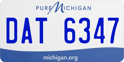 MI license plate DAT6347