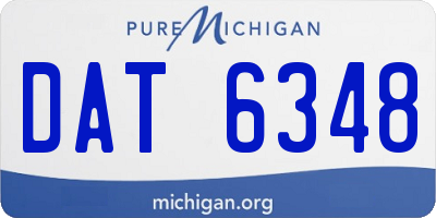 MI license plate DAT6348