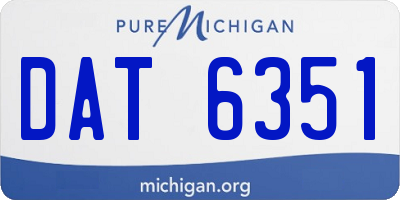 MI license plate DAT6351