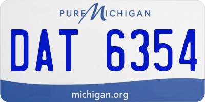 MI license plate DAT6354