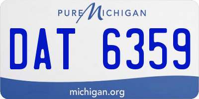 MI license plate DAT6359