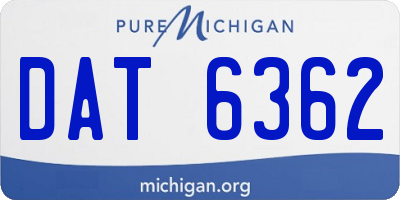 MI license plate DAT6362