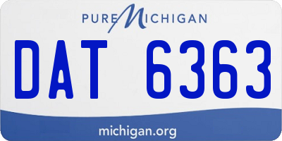 MI license plate DAT6363