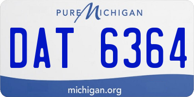 MI license plate DAT6364