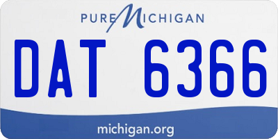 MI license plate DAT6366