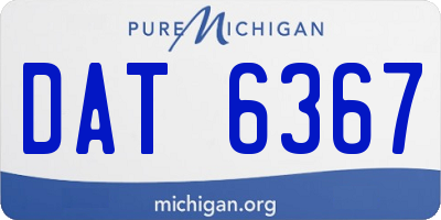 MI license plate DAT6367