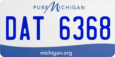 MI license plate DAT6368