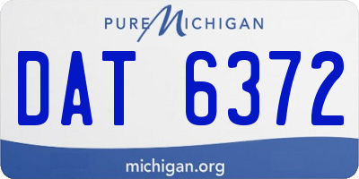 MI license plate DAT6372