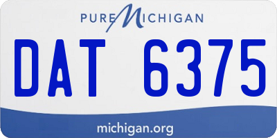 MI license plate DAT6375