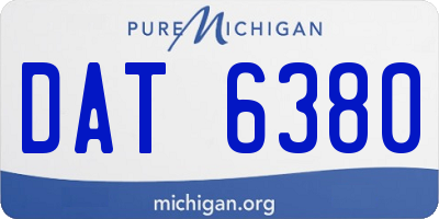 MI license plate DAT6380
