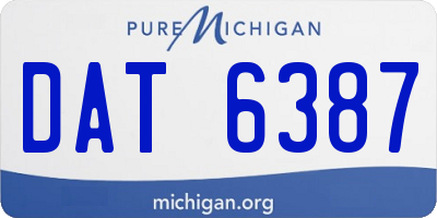 MI license plate DAT6387