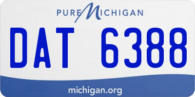MI license plate DAT6388