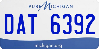 MI license plate DAT6392