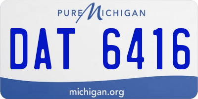 MI license plate DAT6416