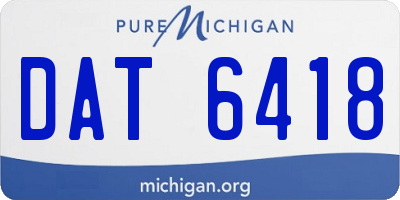 MI license plate DAT6418