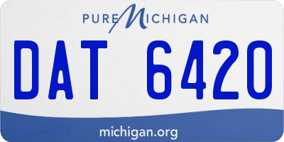 MI license plate DAT6420