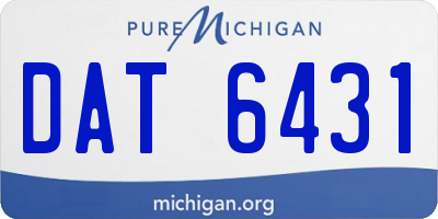 MI license plate DAT6431