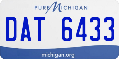 MI license plate DAT6433