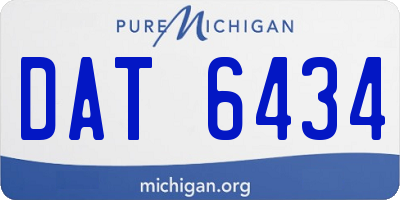 MI license plate DAT6434