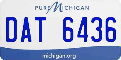 MI license plate DAT6436