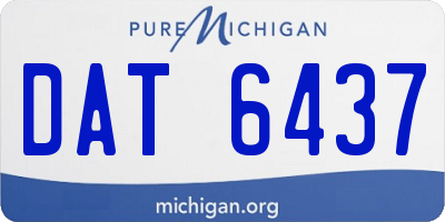 MI license plate DAT6437