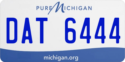 MI license plate DAT6444