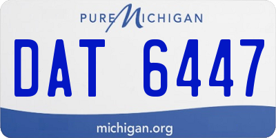 MI license plate DAT6447