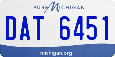 MI license plate DAT6451