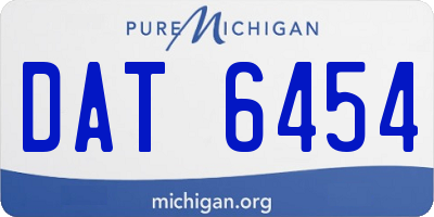 MI license plate DAT6454