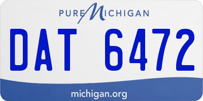 MI license plate DAT6472
