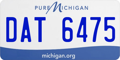MI license plate DAT6475