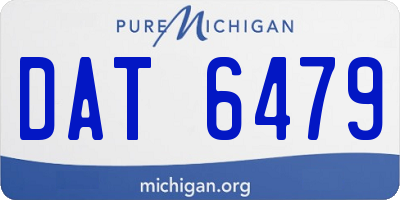 MI license plate DAT6479